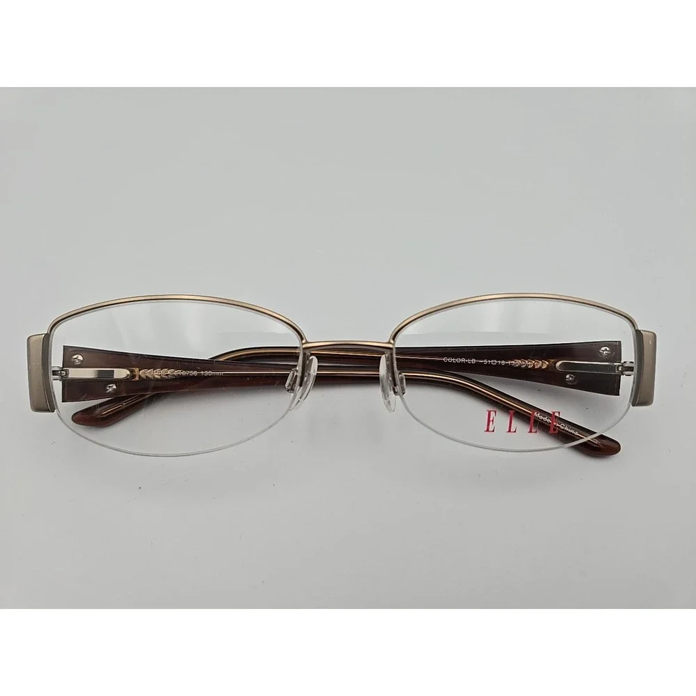 ELLE EL18758 Color LB Womens Oval Half Rim Eyeglasses 51-18-130 (Frames Only)